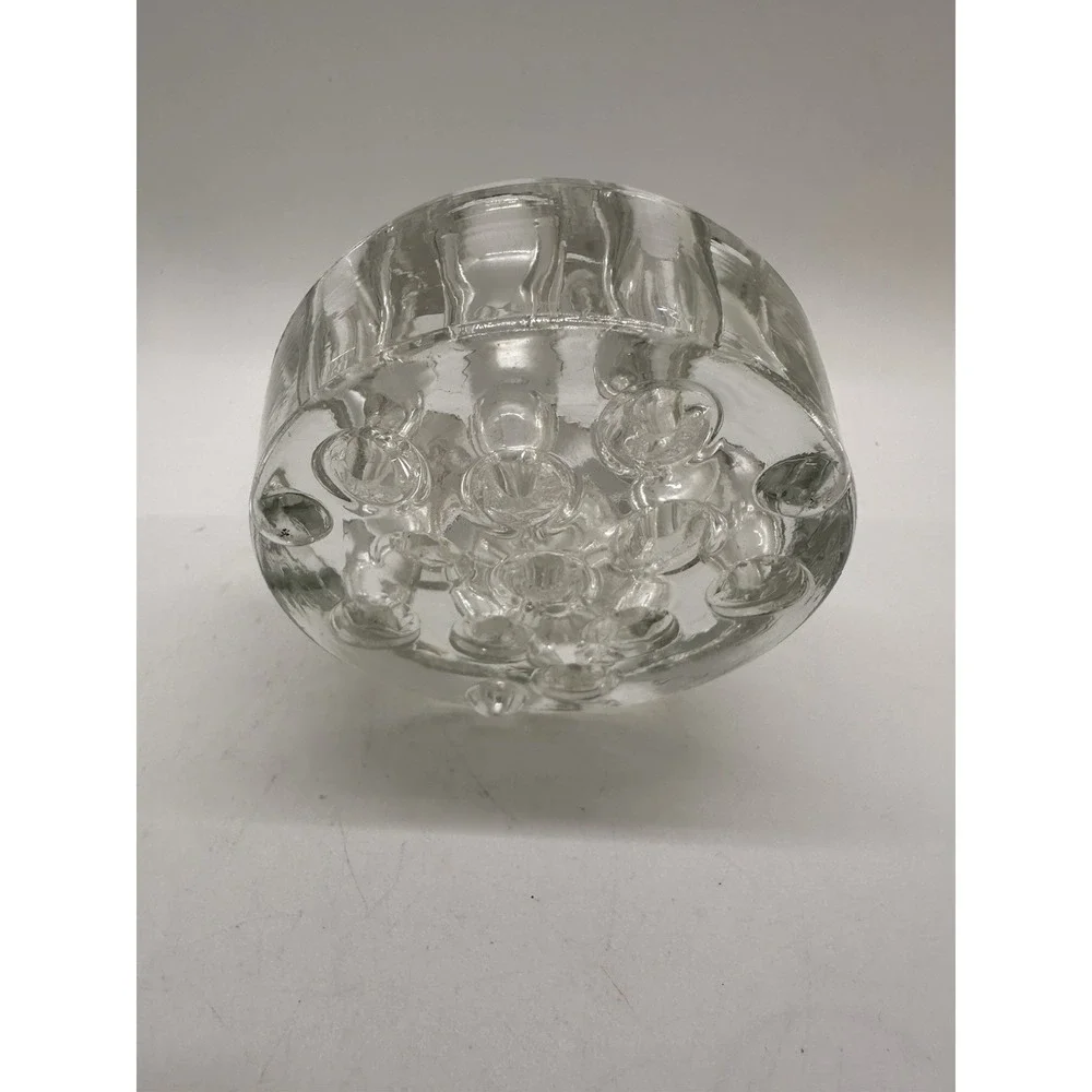 Vintage Clear Glass Flower Frog 3.5